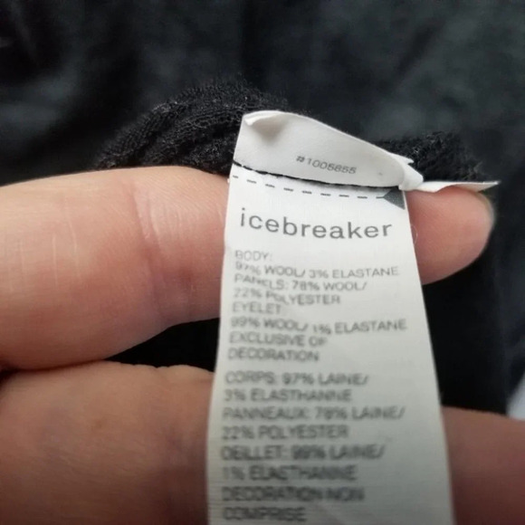 Icebreaker Wool 1/2 Zip Pullover Black Grey L - Picture 8 of 9